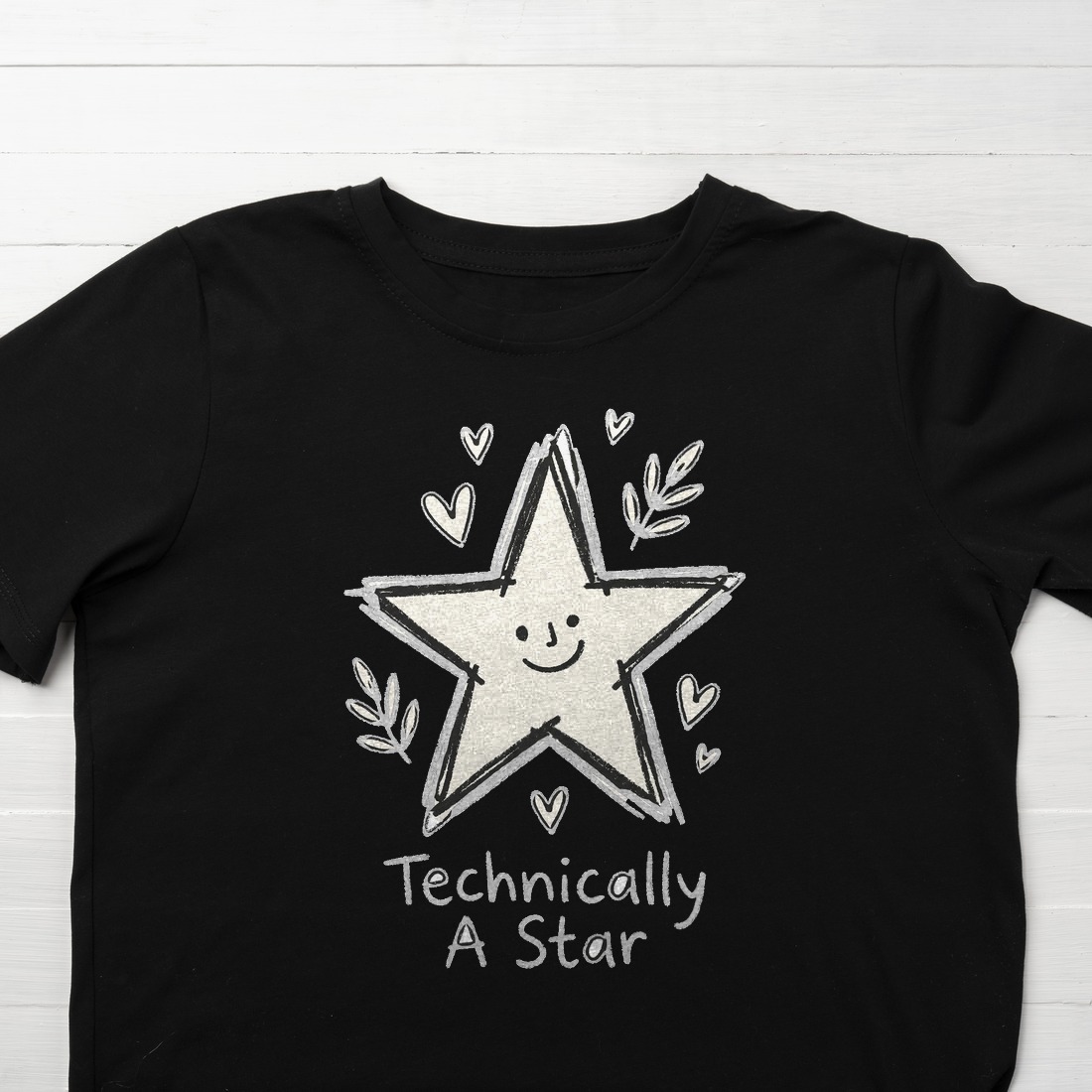Technically A Star Wobbly Doodle Kids Tee — lifestyle photo
