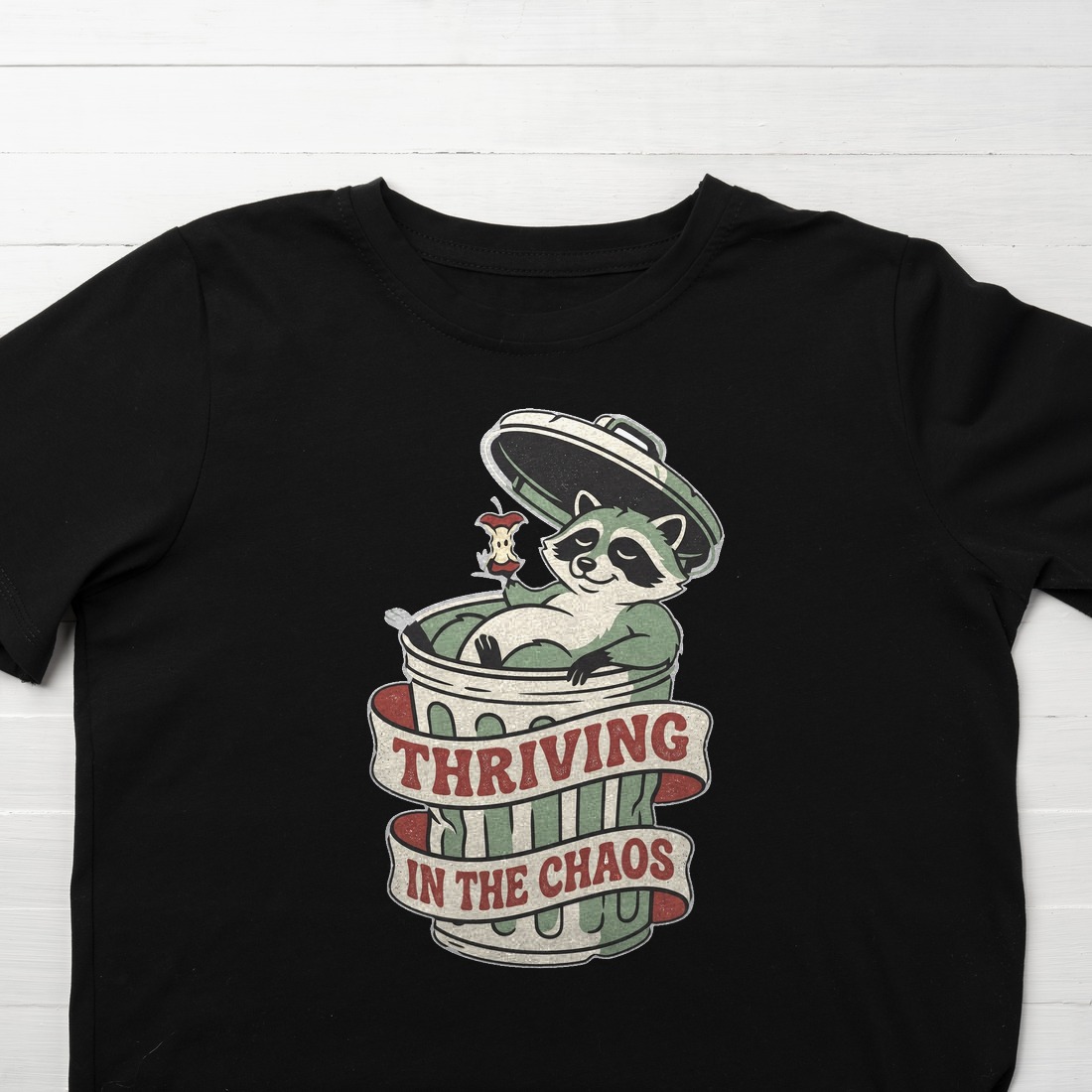 Thriving In The Chaos Raccoon Tee Kids Tee — lifestyle photo