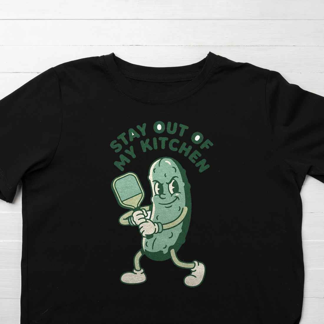 Stay Out Of My Kitchen Retro Mascot Kids Tee — lifestyle photo