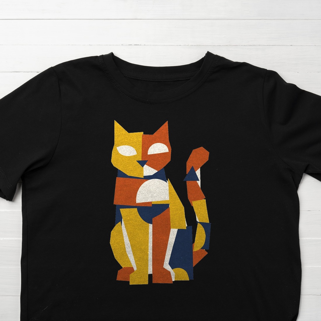 Avant-Garde Paper Cutout Feline Kids Tee — lifestyle photo