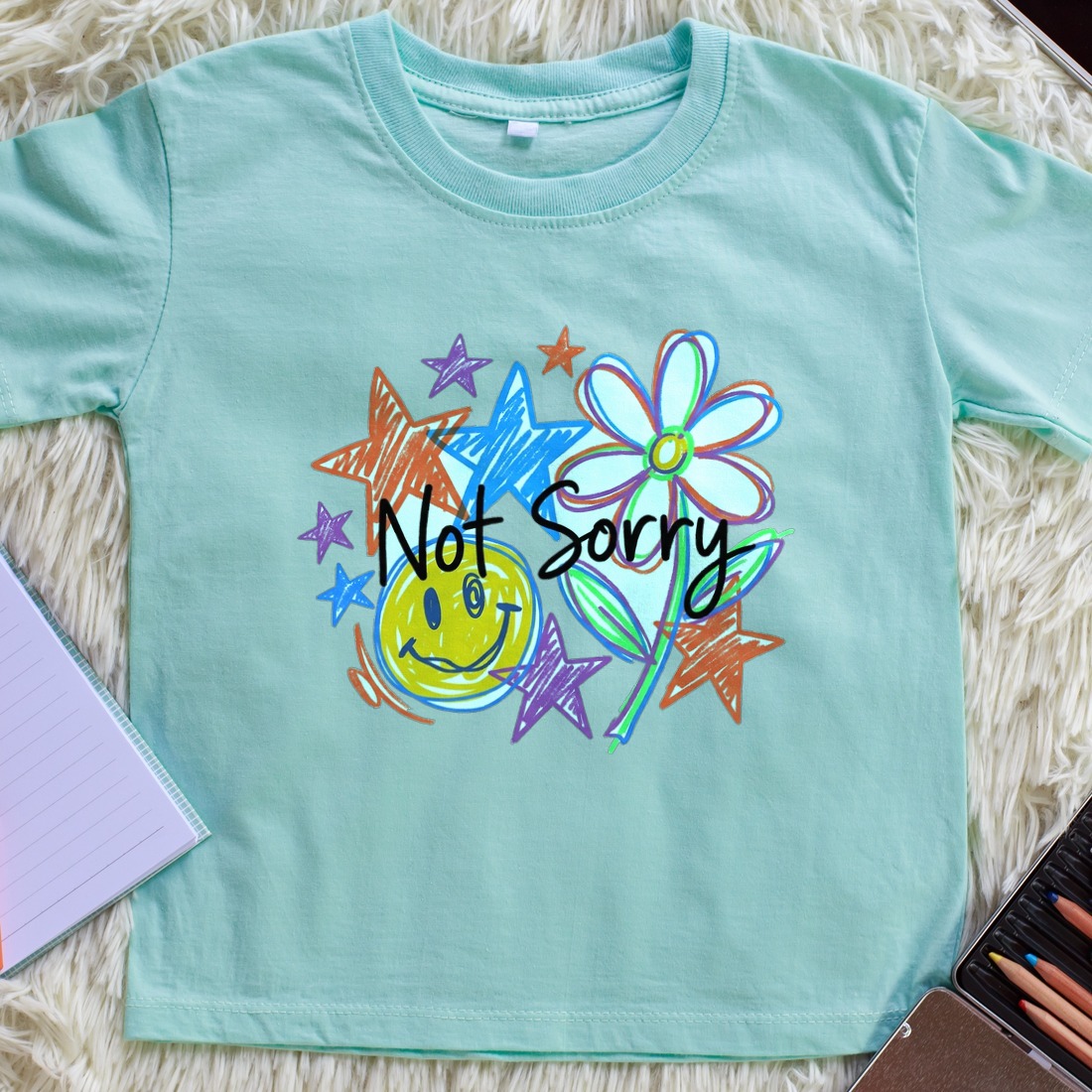 Scribble Your Own Rules Doodle Tee Kids Tee — lifestyle photo