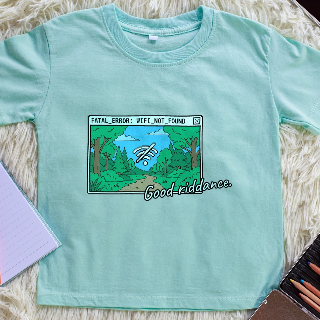 Error: Nature Found Kids Tee — lifestyle photo