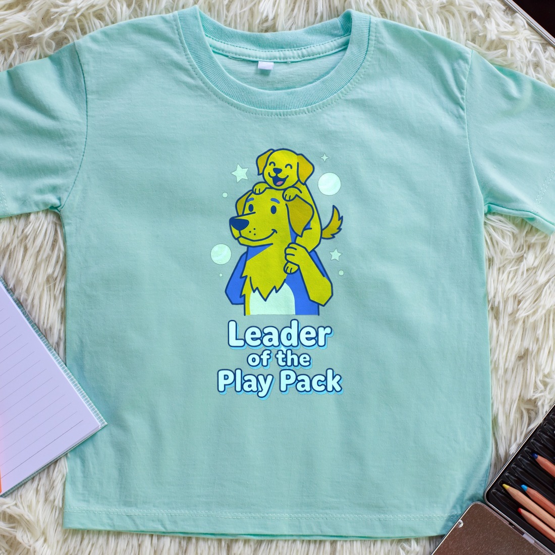 Leader of the Play Pack Cartoon Tee Kids Tee — lifestyle photo
