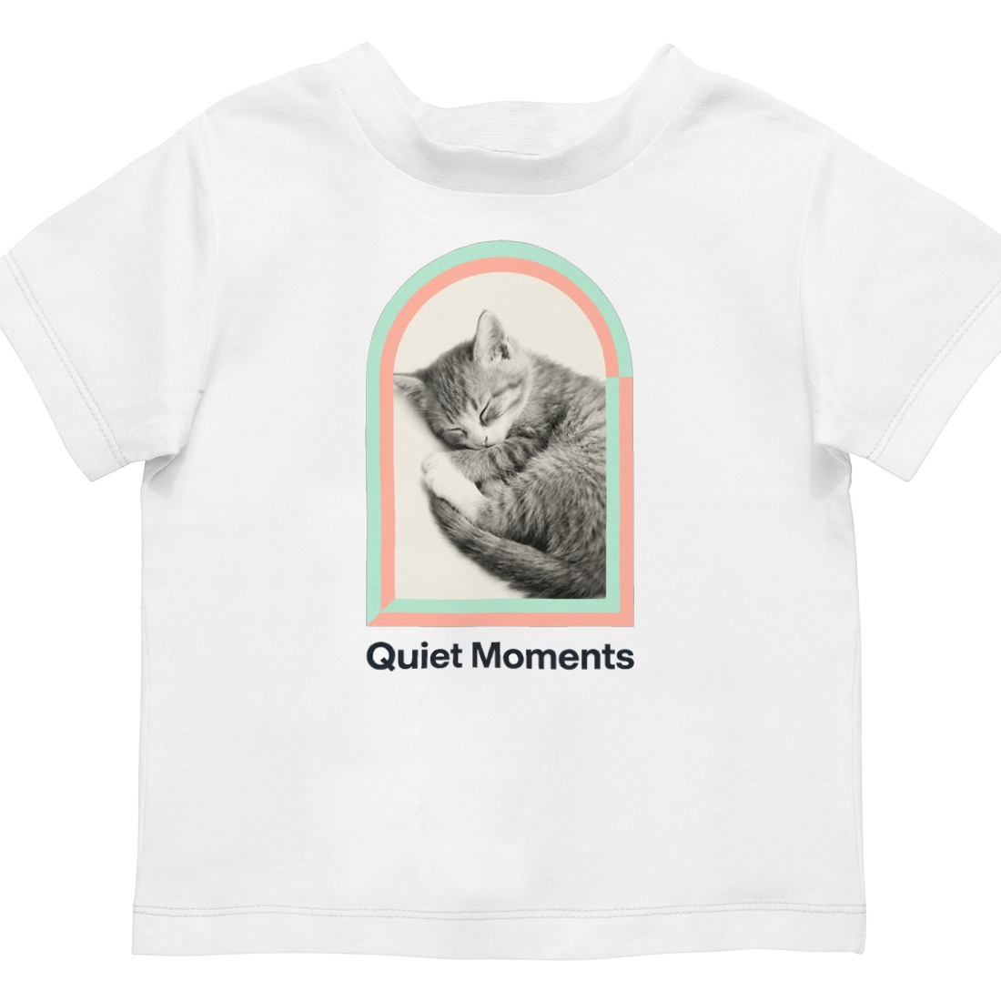 Pastel Window Dreaming Kitten Kids Tee — lifestyle photo