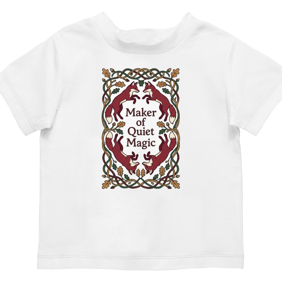 Woven Woods Fox & Flora Tapestry Kids Tee — lifestyle photo