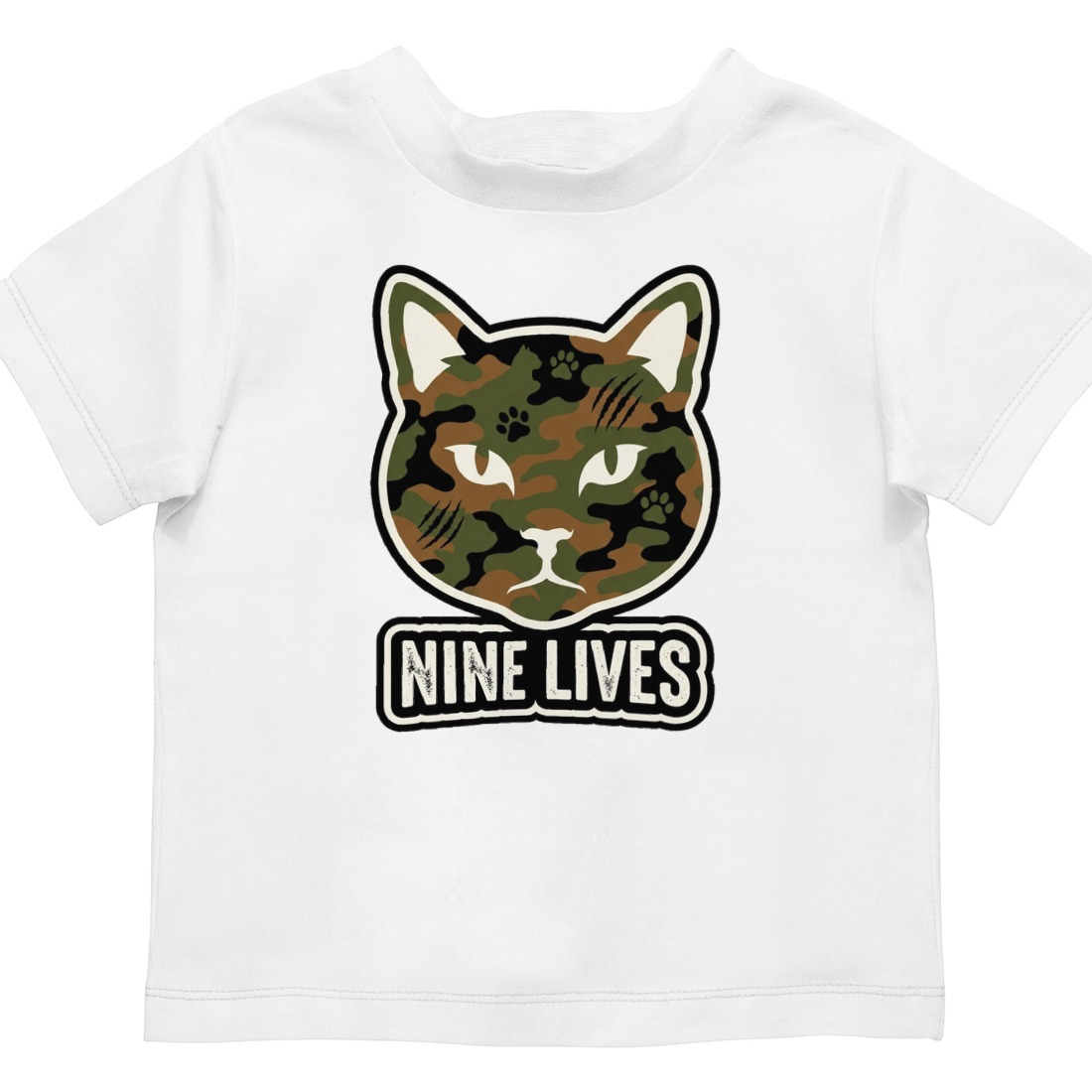 Camo Feline Streetwear Silhouette Kids Tee — lifestyle photo