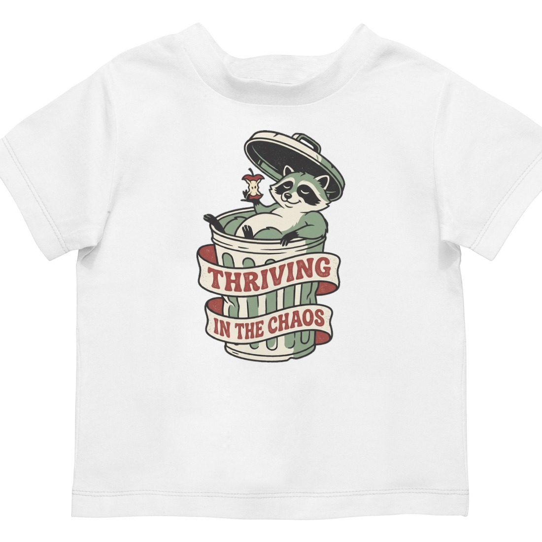 Thriving In The Chaos Raccoon Tee Kids Tee — lifestyle photo