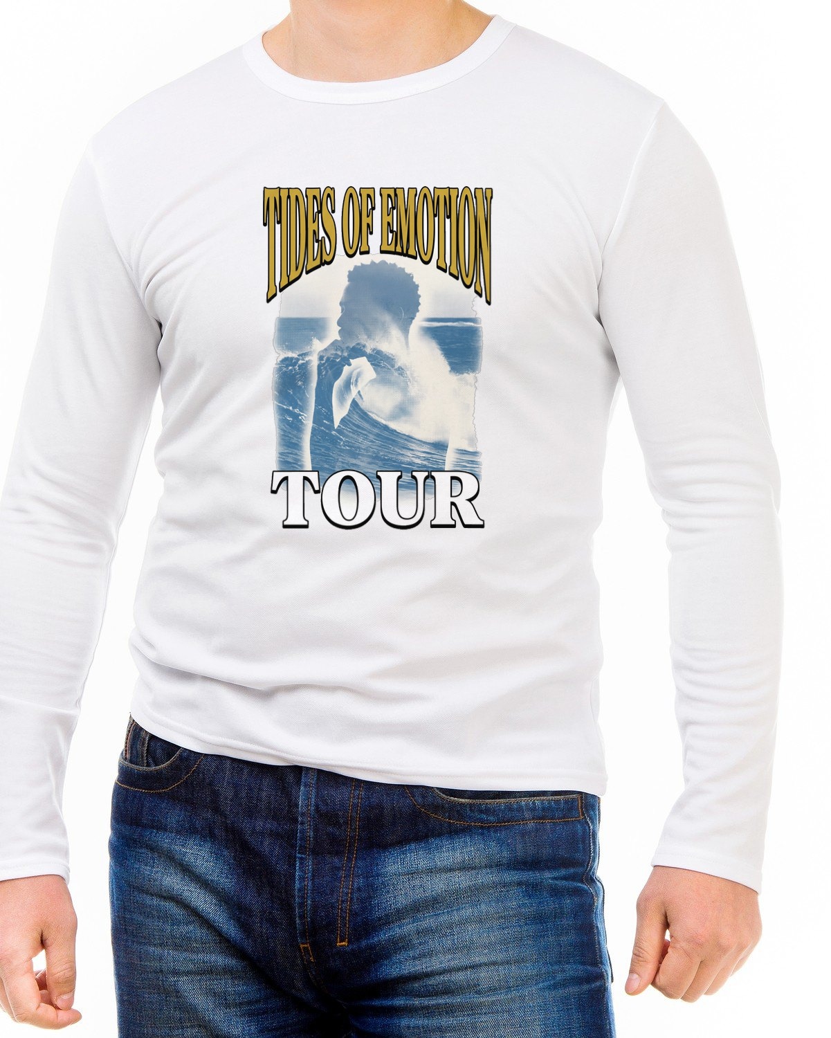 Tides Of Emotion Bootleg Collage Tee Long Sleeve — lifestyle photo