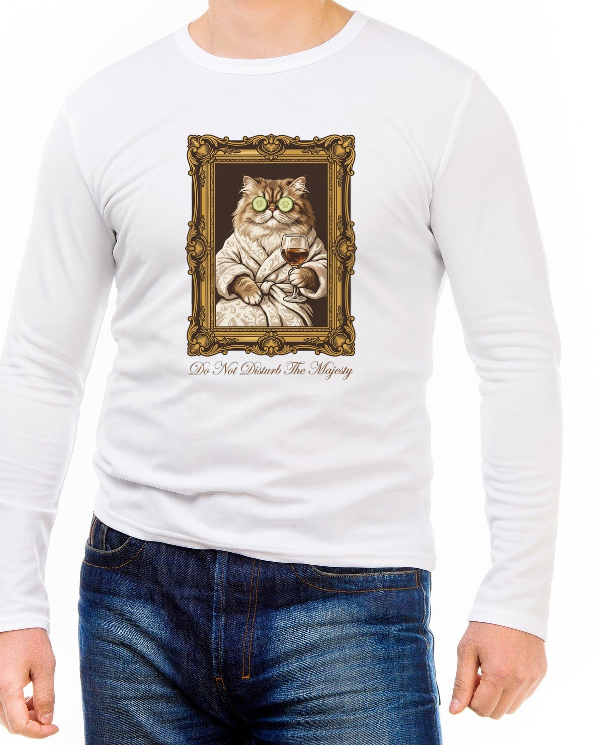 Royal Feline Spa Day Portrait Long Sleeve — lifestyle photo