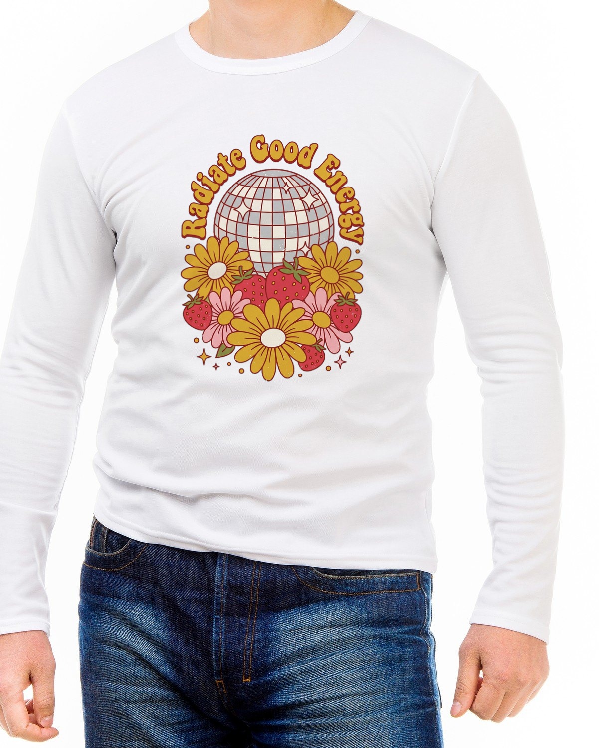 Disco Strawberry Floral Groove Long Sleeve — lifestyle photo