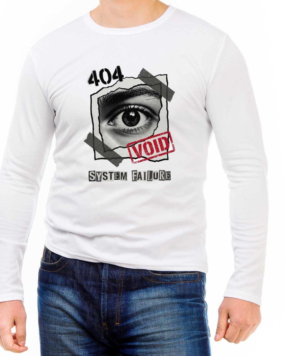 System Failure Halftone Eye Collage Long Sleeve — lifestyle photo