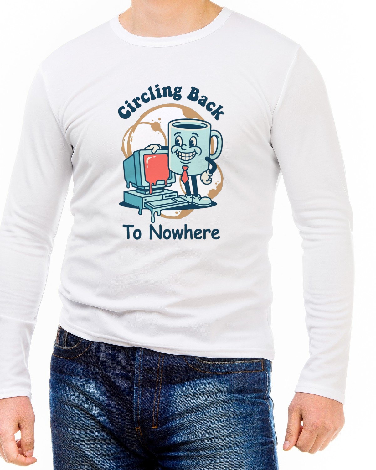 Circling Back To Nowhere Mascot Tee Long Sleeve — lifestyle photo