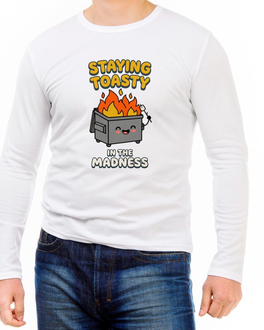 Cozy Chaos Marshmallow Roast Long Sleeve — lifestyle photo