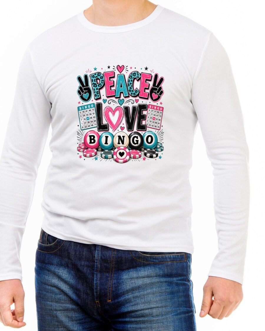 Peace Love Bingo Long Sleeve — lifestyle photo