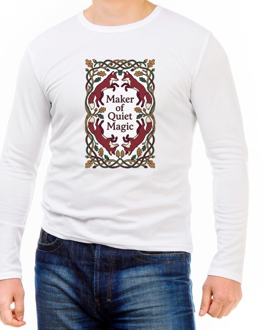 Woven Woods Fox & Flora Tapestry Long Sleeve — lifestyle photo
