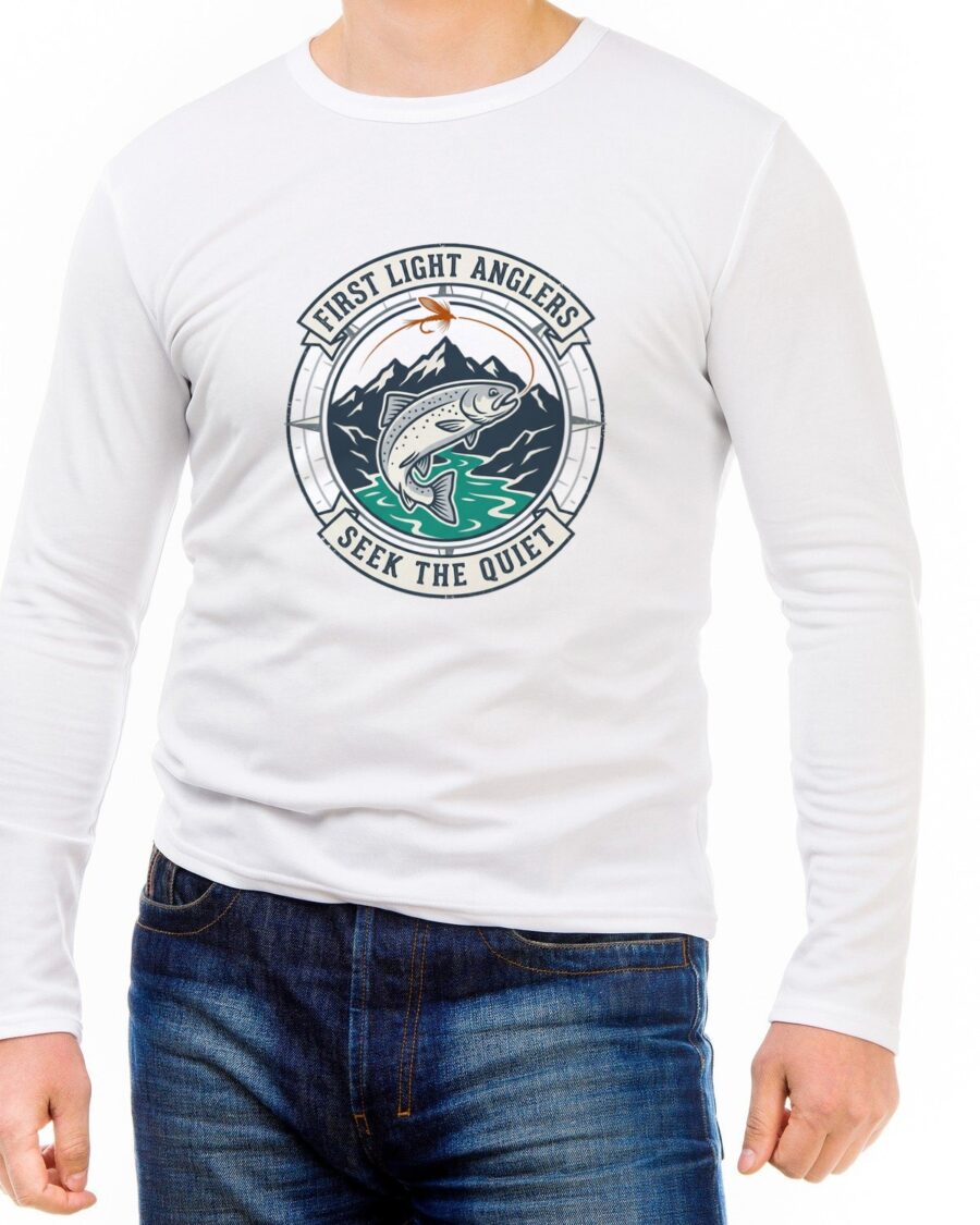 First Light Anglers Society Crest Long Sleeve — lifestyle photo
