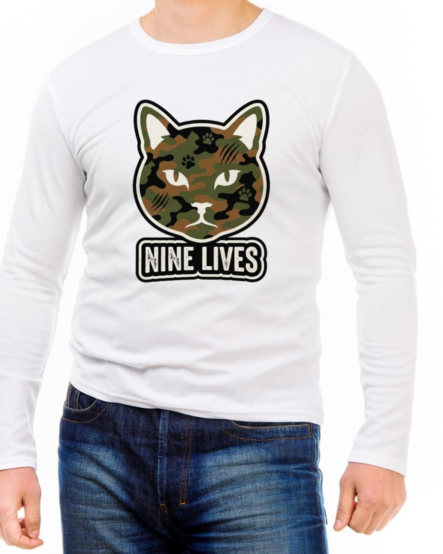 Camo Feline Streetwear Silhouette Long Sleeve — lifestyle photo