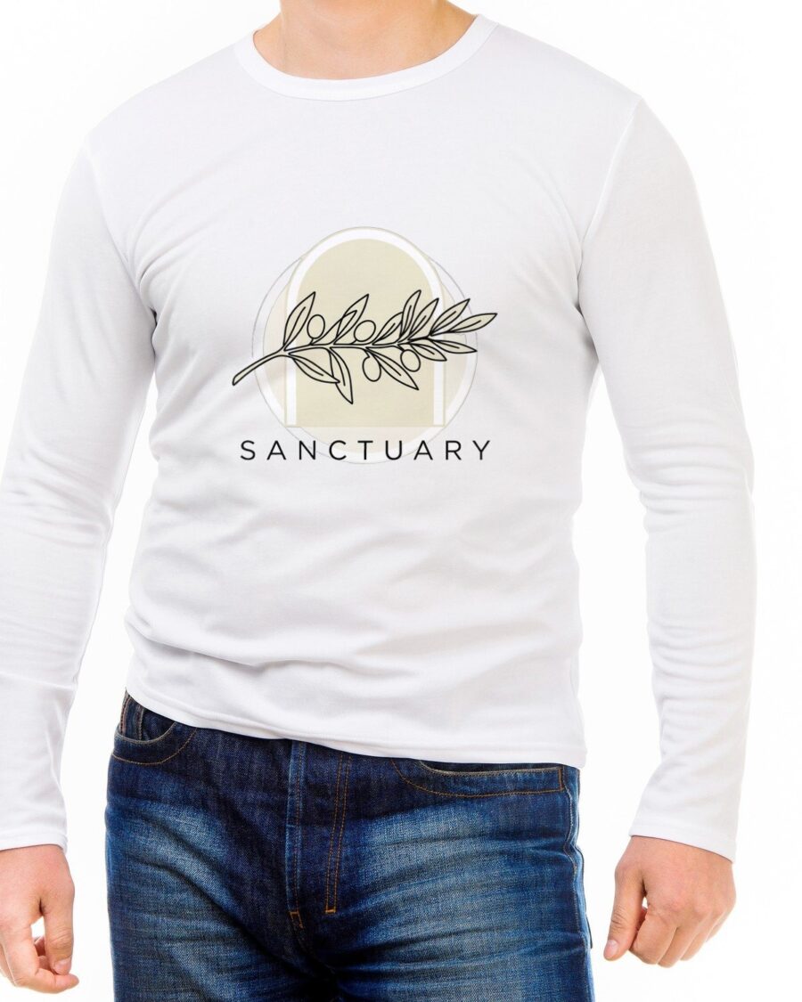 Stillness Within Olive Arch Long Sleeve — lifestyle photo
