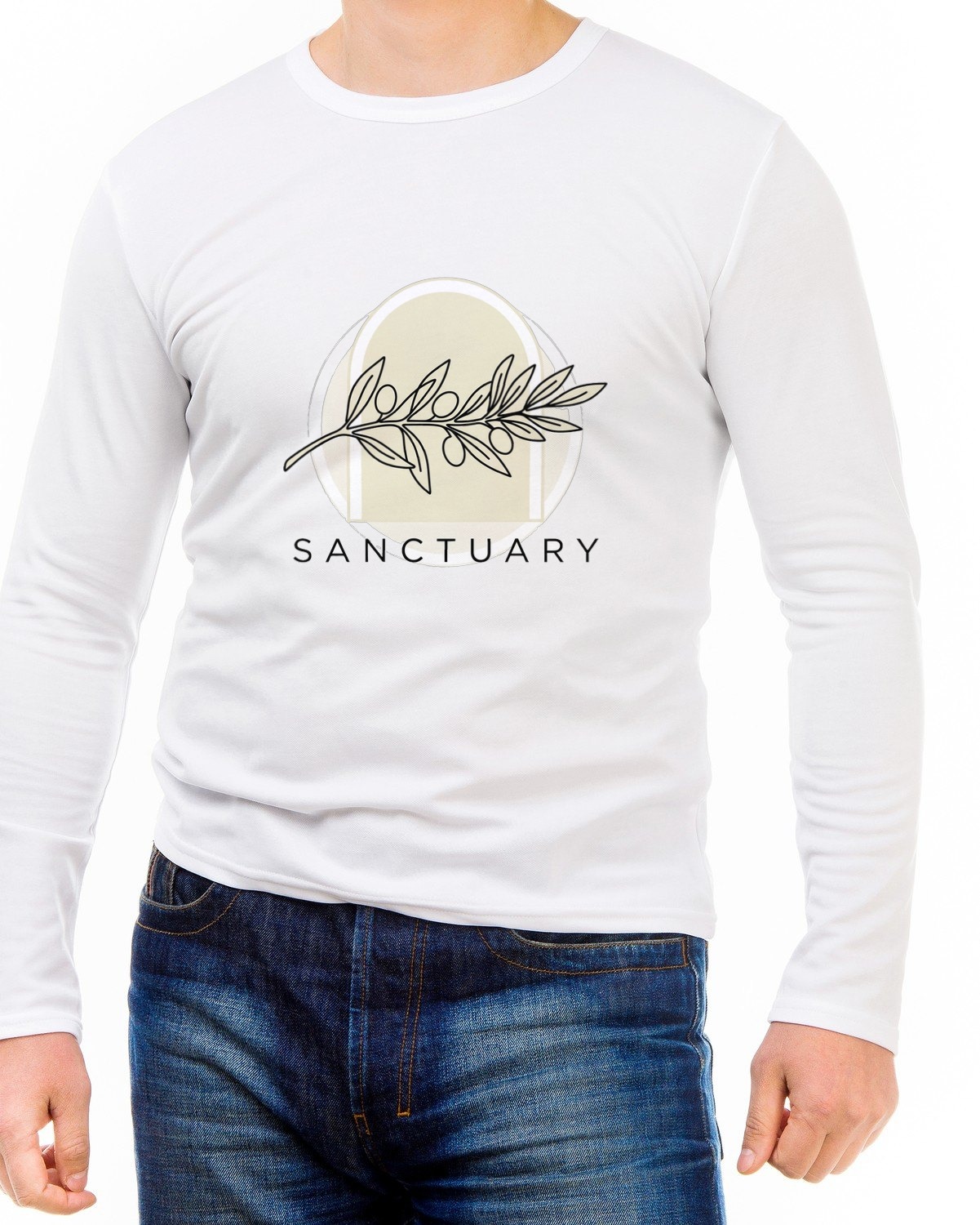 Stillness Within Olive Arch Long Sleeve — lifestyle photo