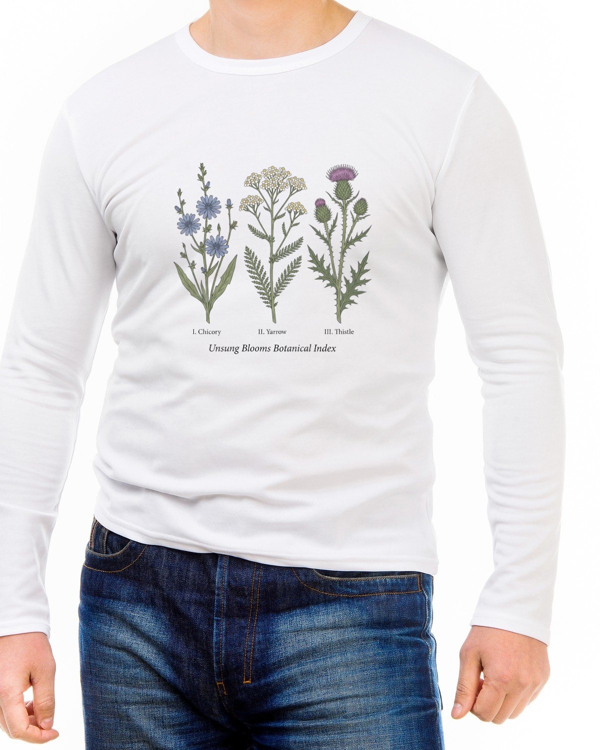 Unsung Blooms Botanical Index Long Sleeve — lifestyle photo