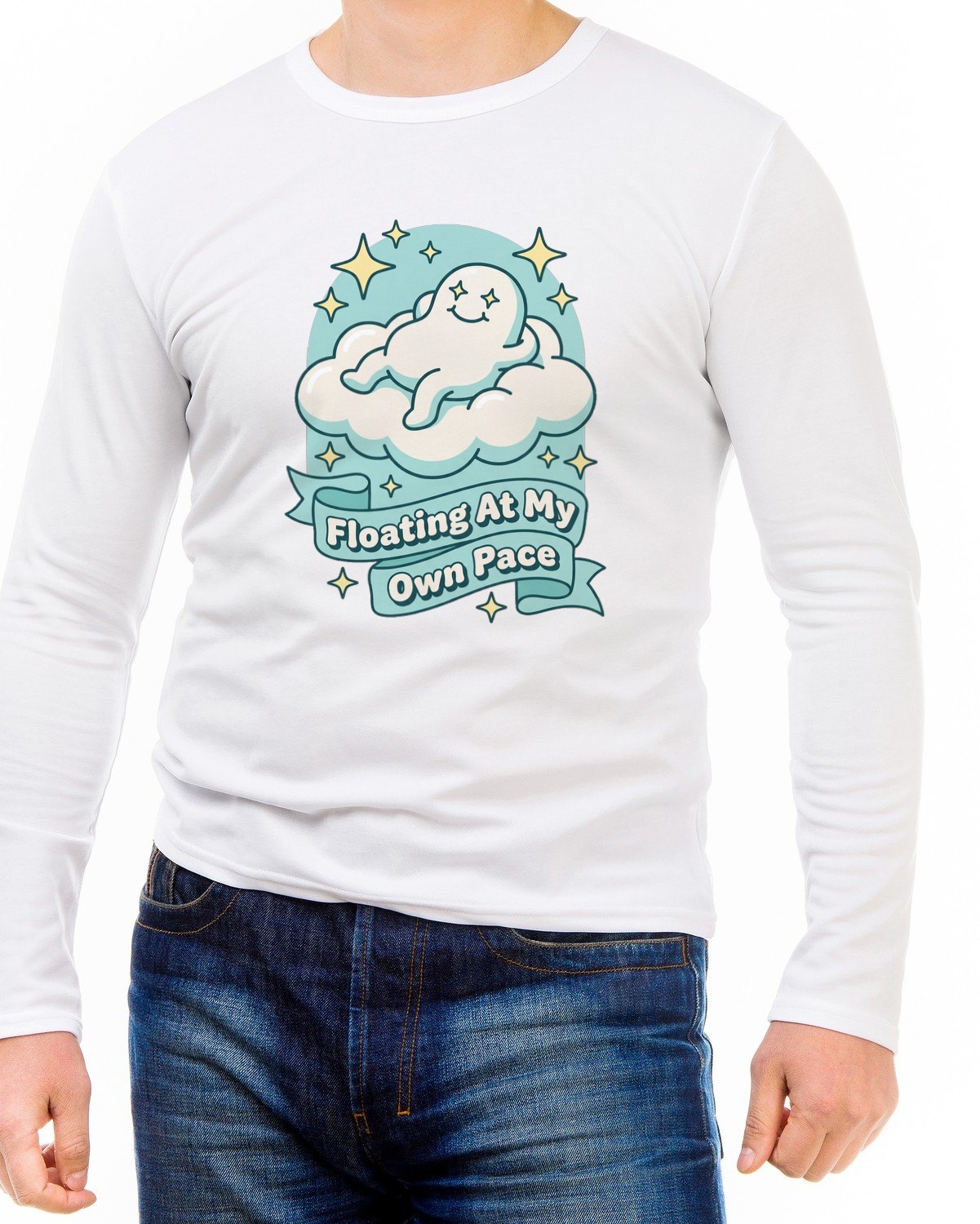 Floating At My Own Pace Blob Cloud Long Sleeve — lifestyle photo