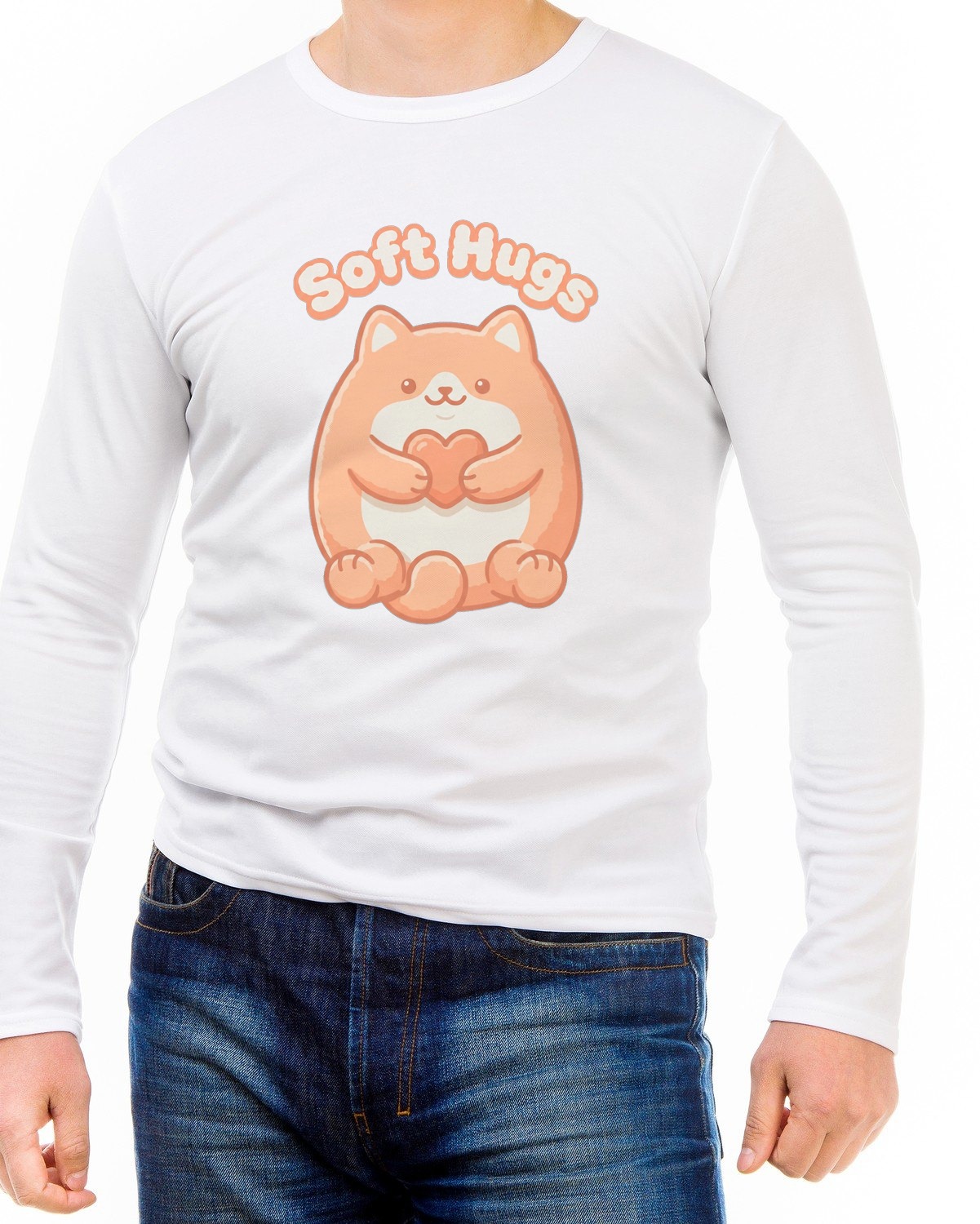 Soft Squeeze Support Plush Cat Long Sleeve — lifestyle photo