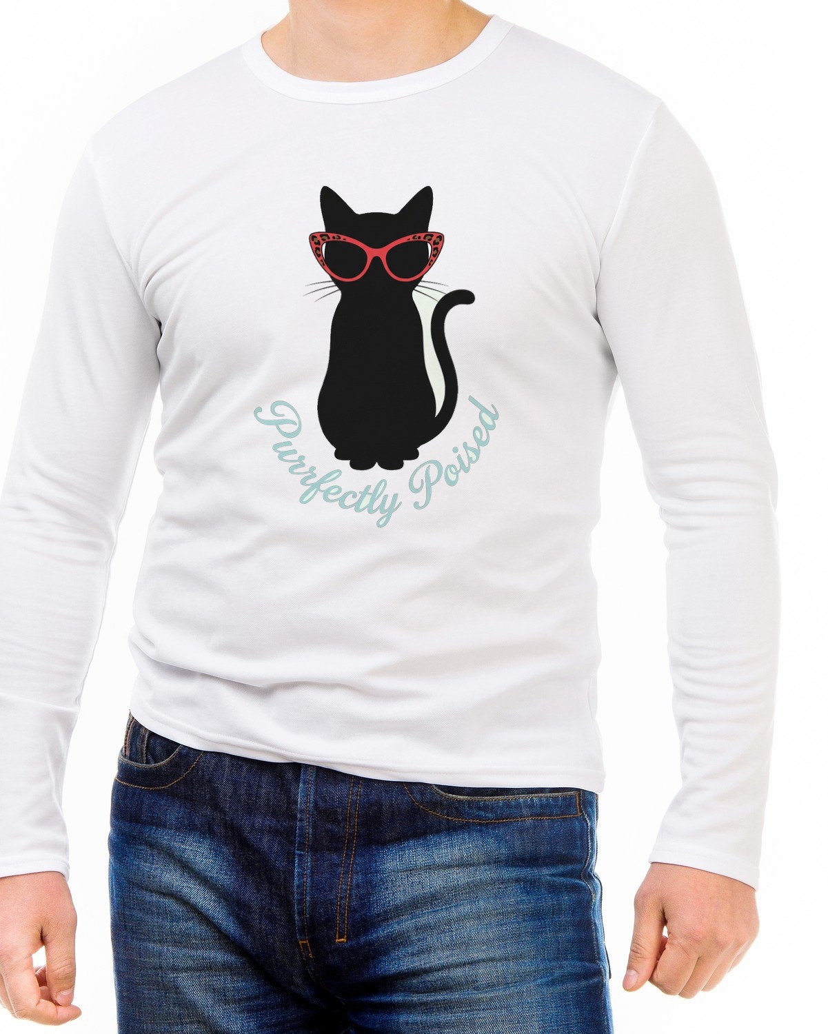 Haute Couture Feline Silhouette Long Sleeve — lifestyle photo