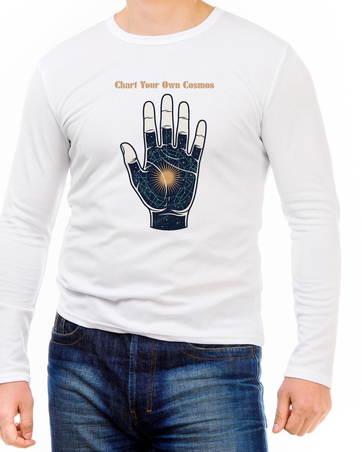 Celestial Palmistry Star Chart Long Sleeve — lifestyle photo