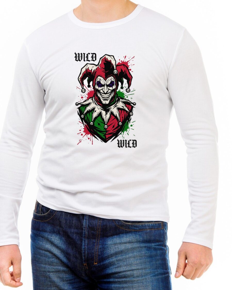 Chaos Court Mirrored Jester Card Long Sleeve — lifestyle photo