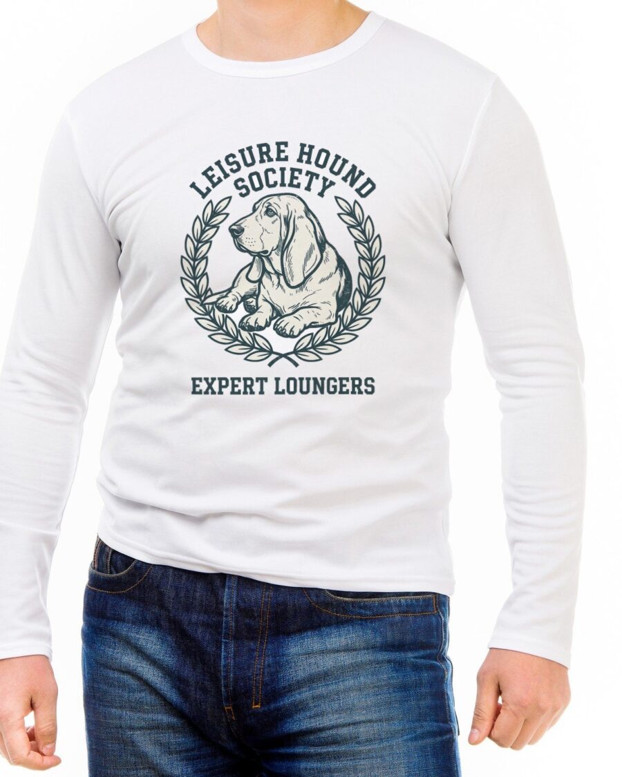 Basset Hound Leisure Society Crest Long Sleeve — lifestyle photo