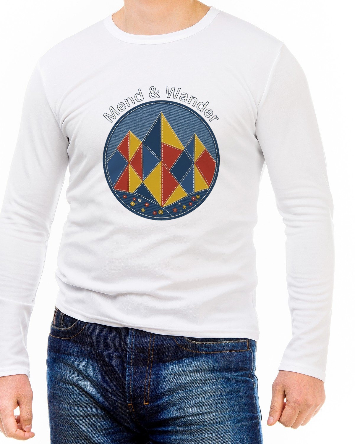 Quilted Peaks Artisan Landscape Long Sleeve — lifestyle photo