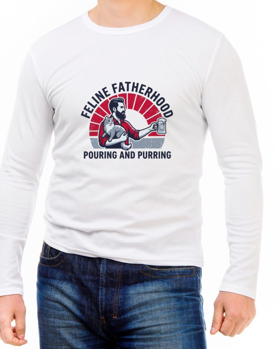 Feline Fatherhood Brewing Co. Long Sleeve — lifestyle photo