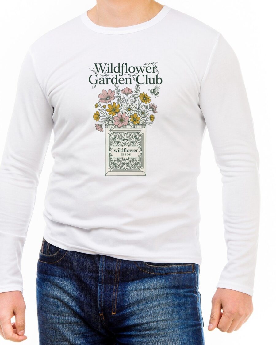 Heritage Seed Packet Wildflower Club Long Sleeve — lifestyle photo