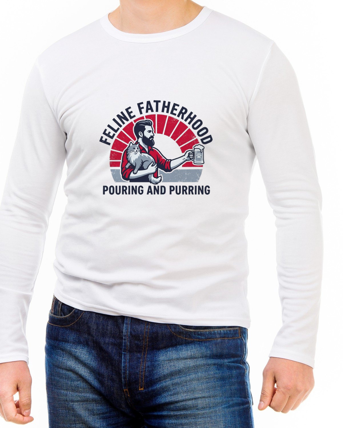 Feline Fatherhood Brewing Co. Long Sleeve — lifestyle photo