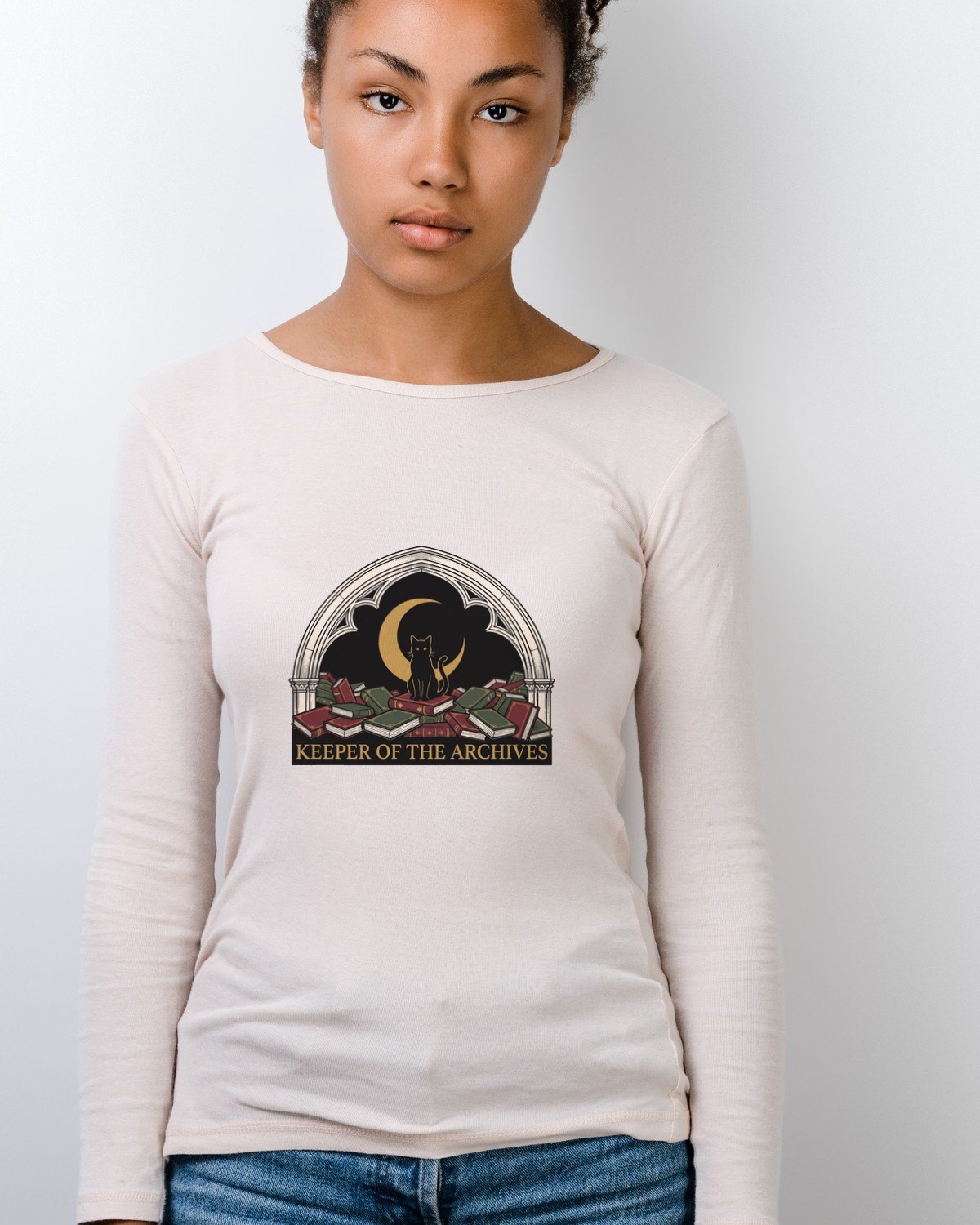 Keeper Of The Midnight Archives Long Sleeve — lifestyle photo