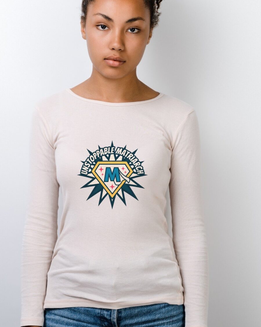 Unstoppable Matriarch Starburst Crest Long Sleeve — lifestyle photo
