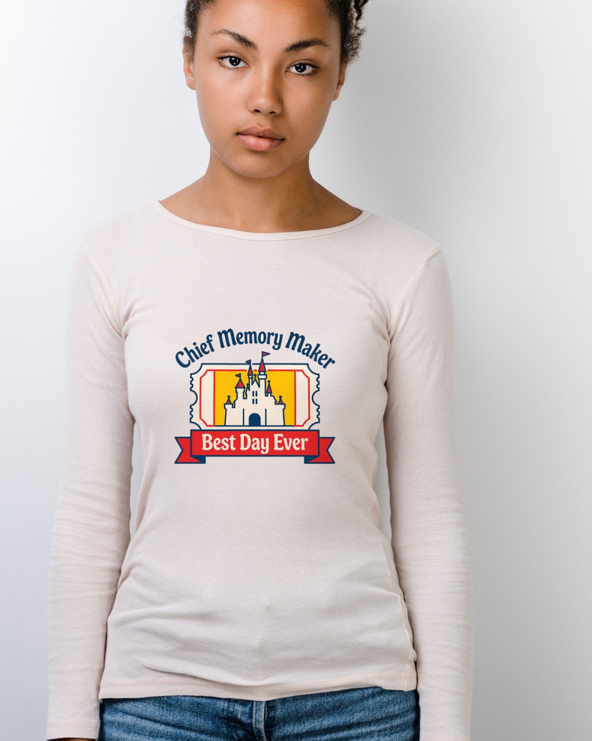 Chief Memory Maker Theme Park Crest Long Sleeve — lifestyle photo