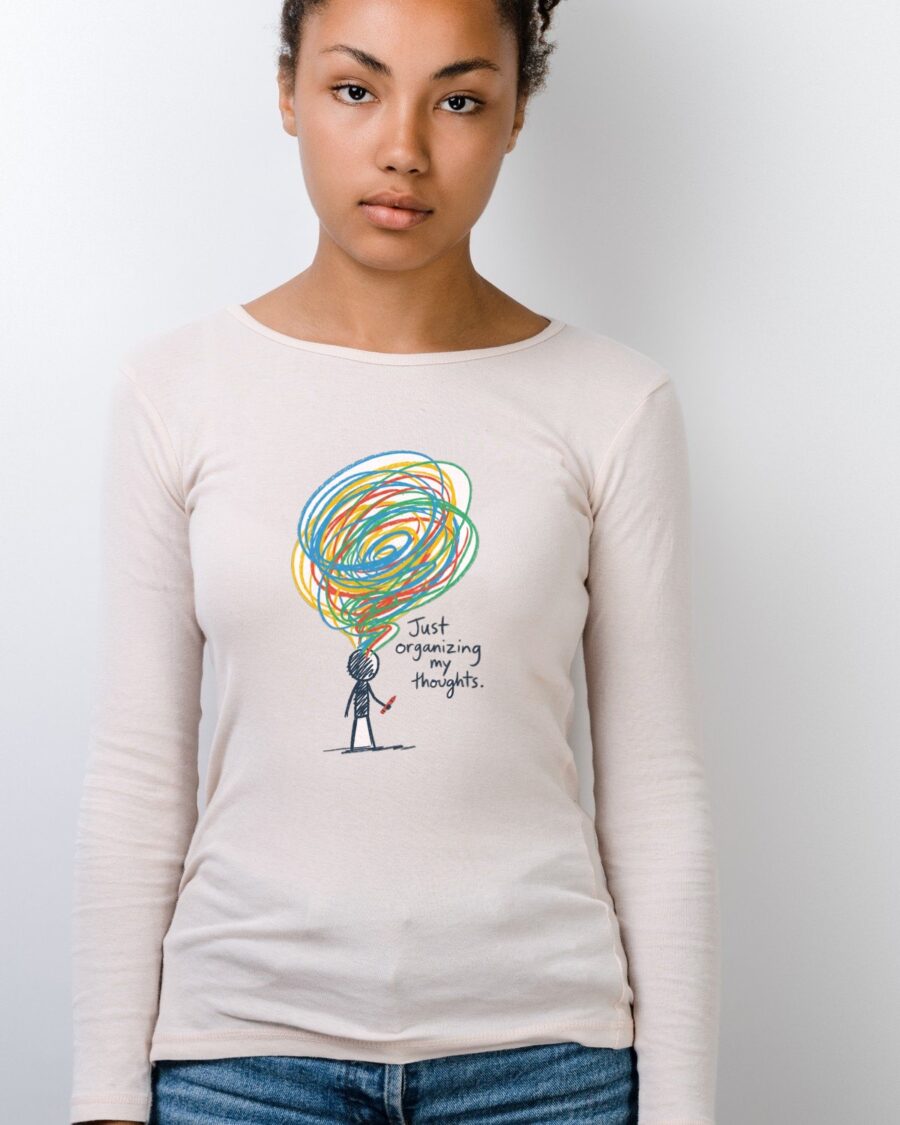 Organizing My Chaos Crayon Tee Long Sleeve — lifestyle photo