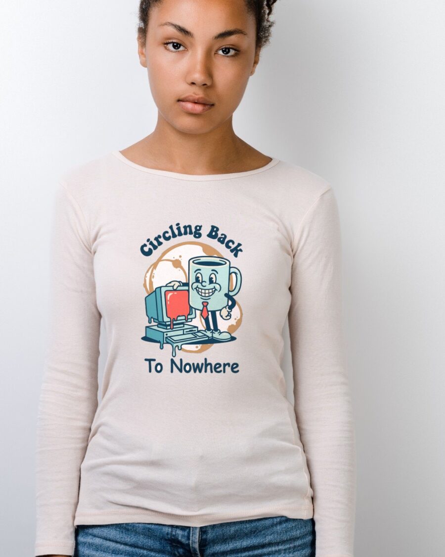 Circling Back To Nowhere Mascot Tee Long Sleeve — lifestyle photo
