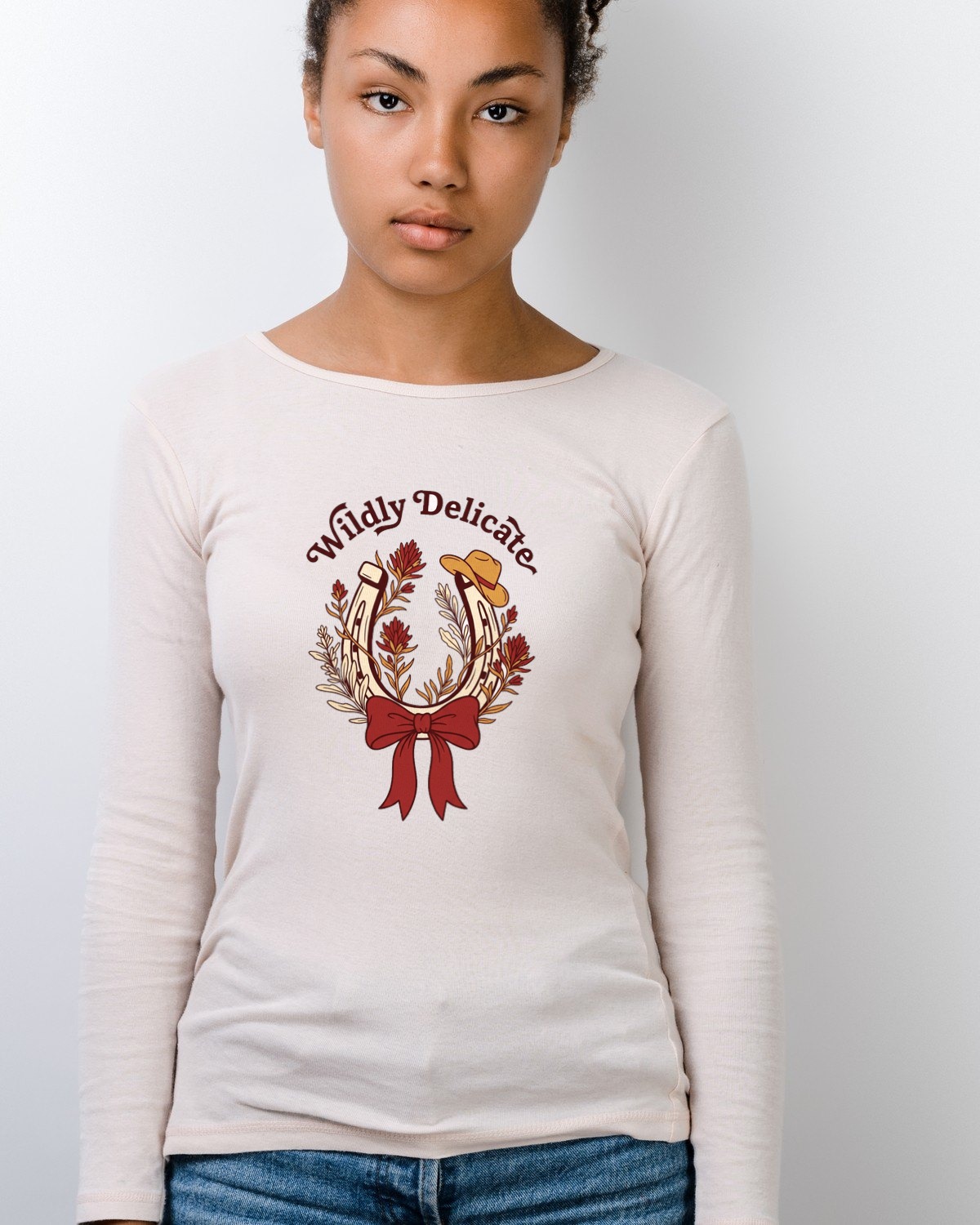 Wildly Delicate Horseshoe & Bow Long Sleeve — lifestyle photo