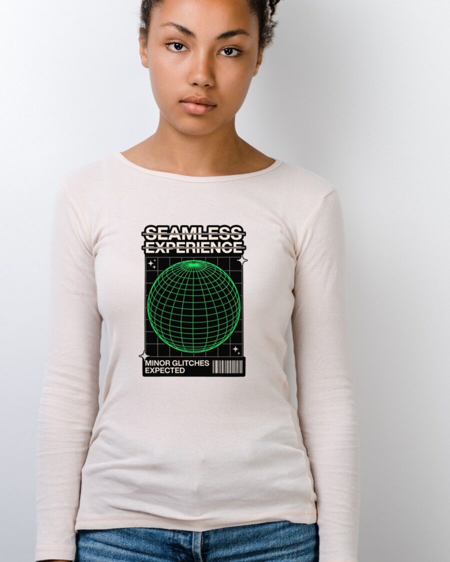 Glitch Expected Wireframe Sphere Long Sleeve — lifestyle photo