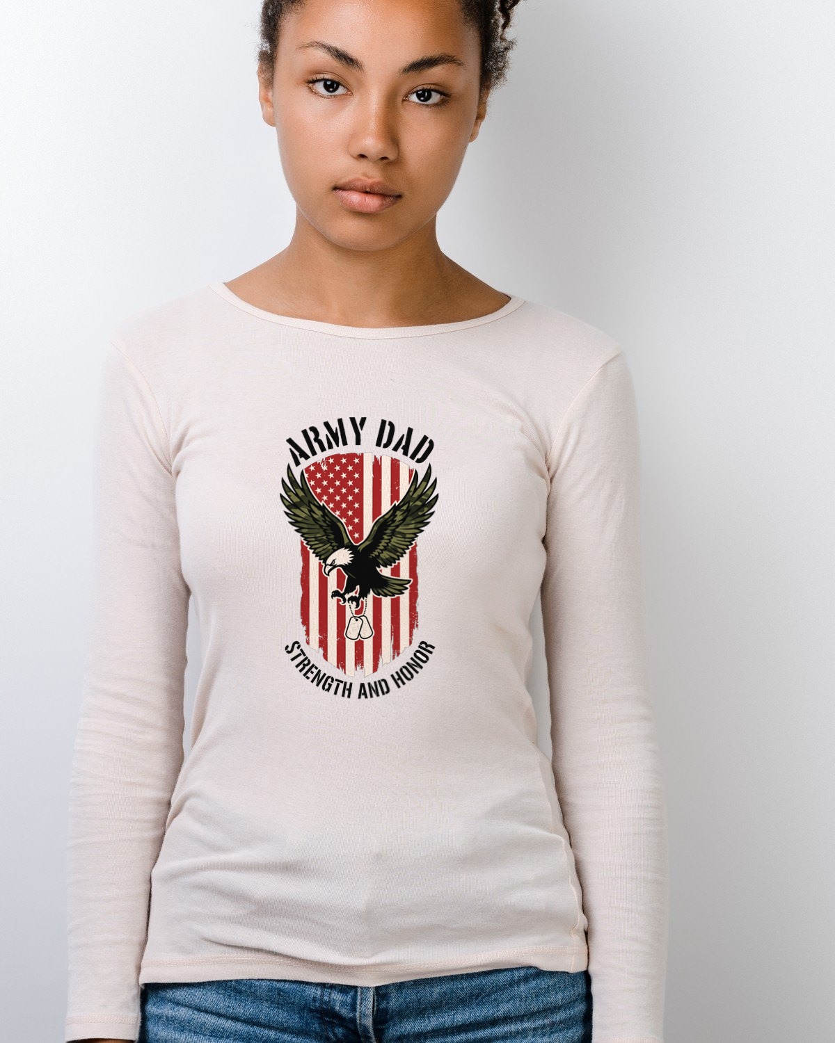 Defending The Homefront Eagle Crest Long Sleeve — lifestyle photo