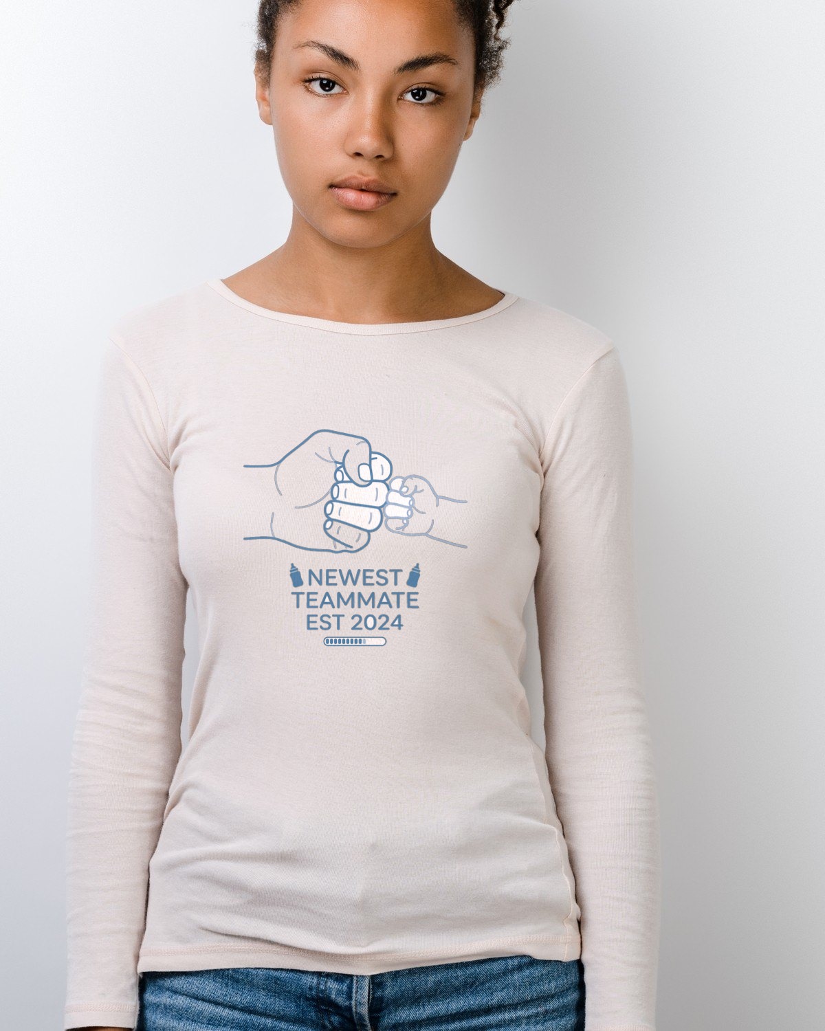 Tiny Teammate Fist Bump Est Year Long Sleeve — lifestyle photo