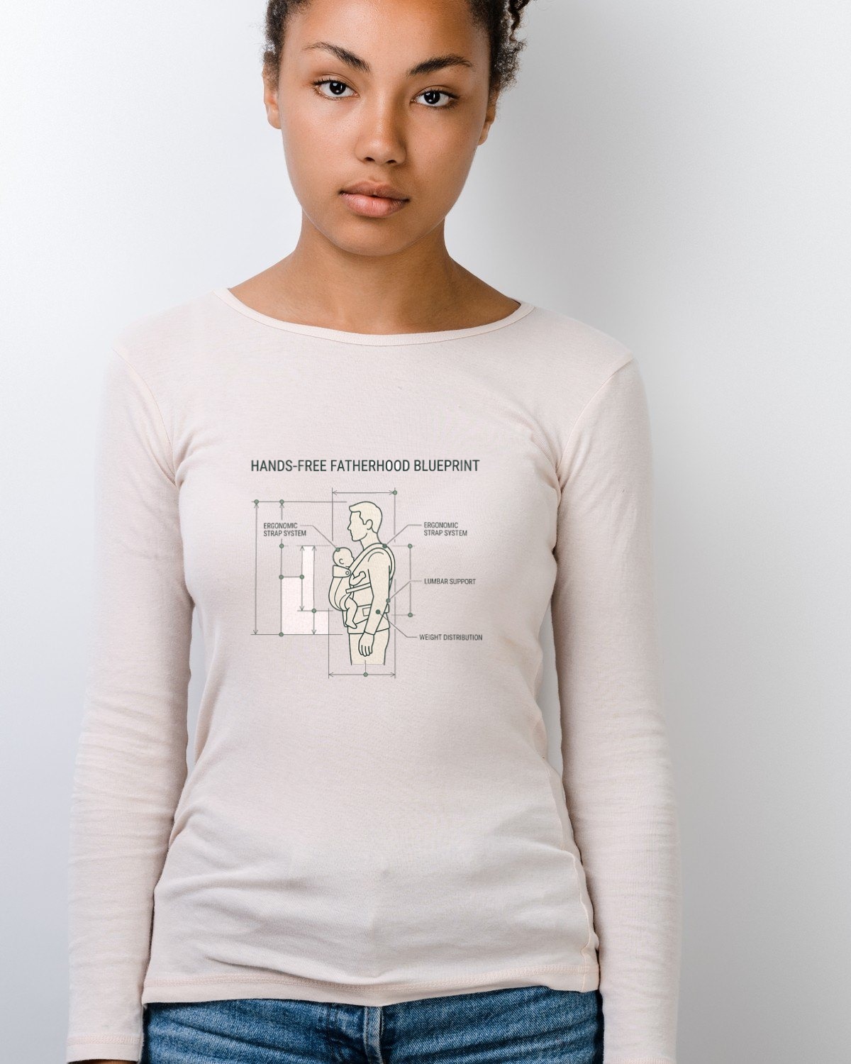 Hands-Free Fatherhood Blueprint Long Sleeve — lifestyle photo