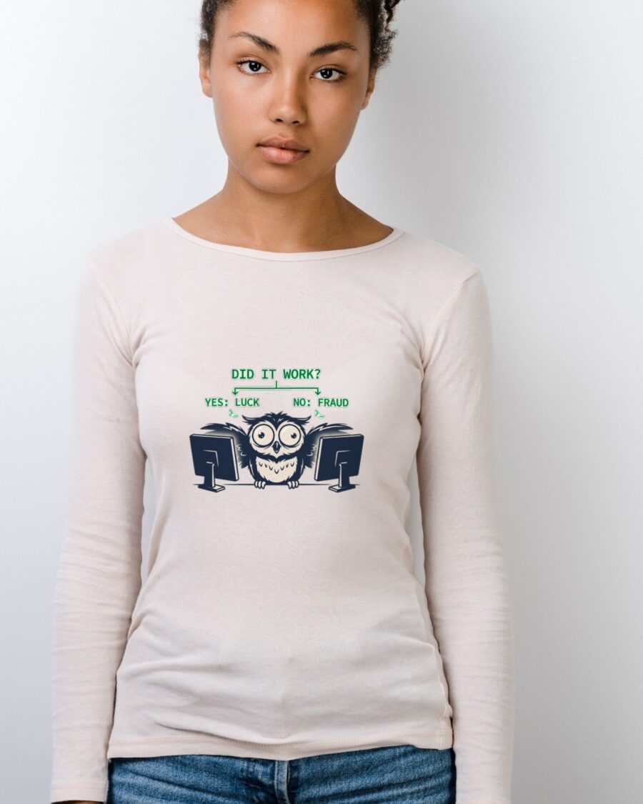 Imposter Syndrome Flowchart Owl Long Sleeve — lifestyle photo