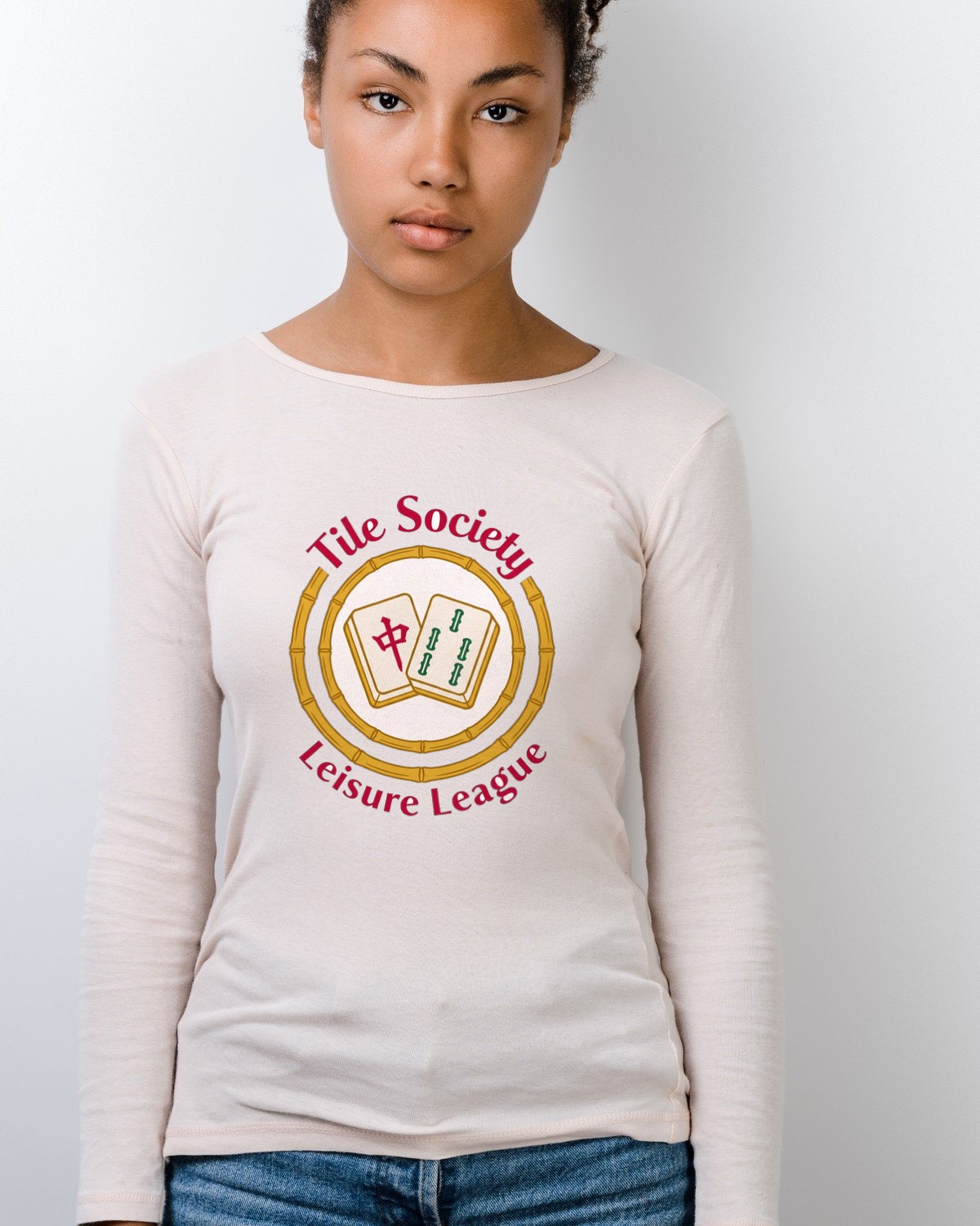 Bamboo Tile Social Club Emblem Long Sleeve — lifestyle photo