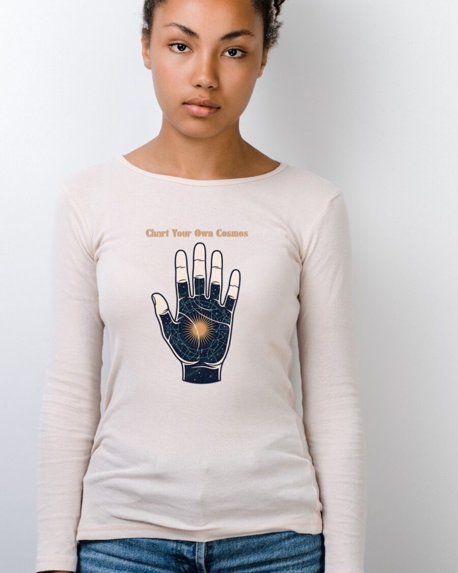 Celestial Palmistry Star Chart Long Sleeve — lifestyle photo