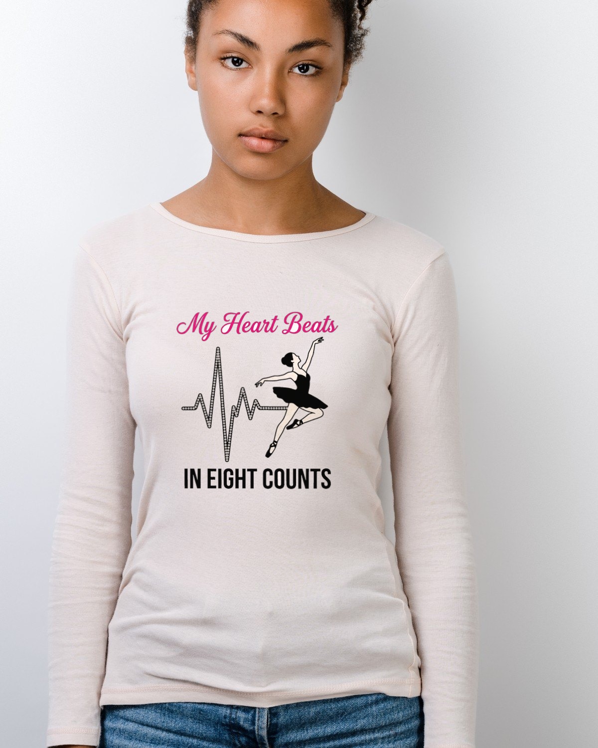 My Heart Beats In Eight Counts Long Sleeve — lifestyle photo
