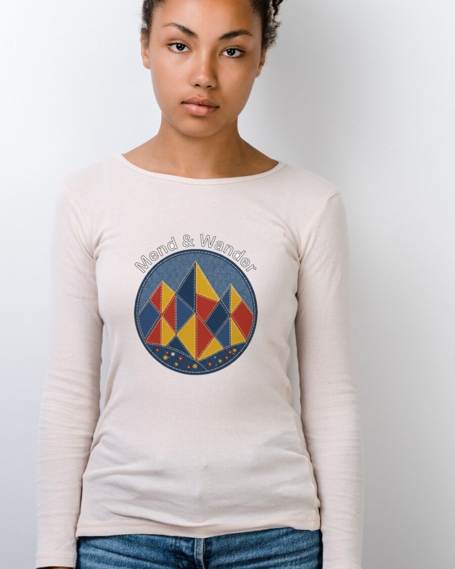 Quilted Peaks Artisan Landscape Long Sleeve — lifestyle photo
