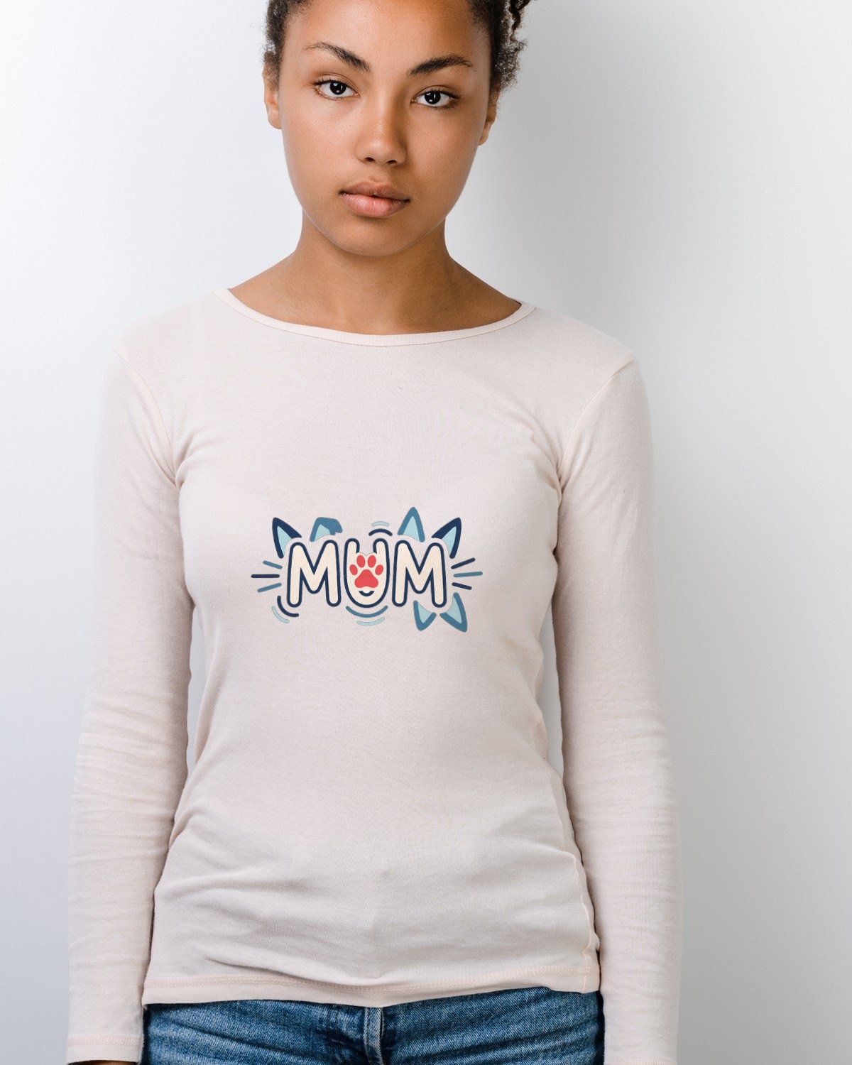 Playful Paws Mum Life Crest Long Sleeve — lifestyle photo